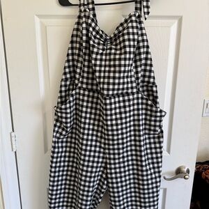 Unique Vintage Black and White Gingham Jumpsuit